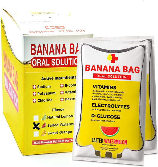 salted-watermelon-banana-bag-oral-solution-recovery-packets---30-pack---pharmacist-formulated-for-fast-energy-boost-rehydration---electrolytes-vitamin-c-strong-b-complex---iv-alternative-1
