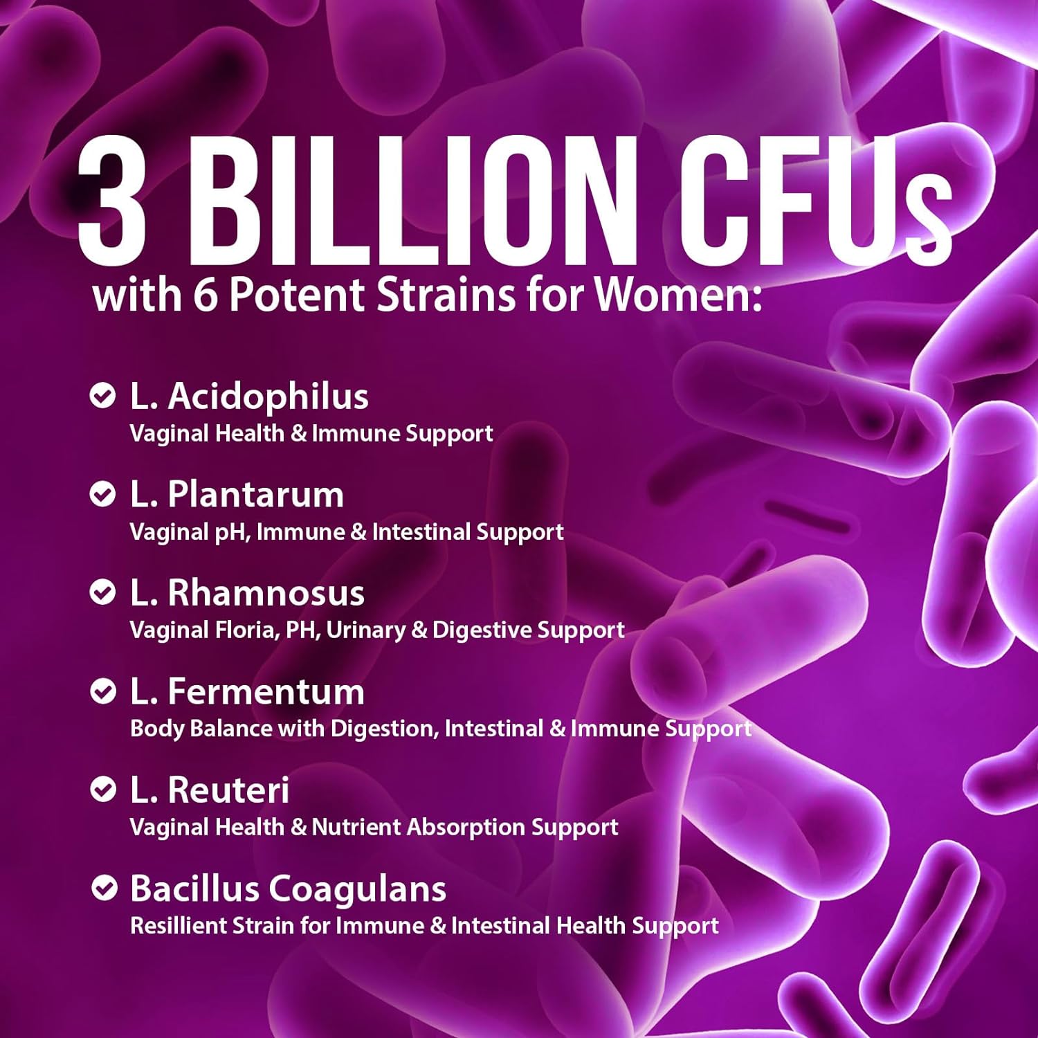 Women's Probiotic Gummies with 6 Strains, Cranberry & 3 Billion CFU - Digestive, Vaginal & Immune Support - Non-GMO - 120 Gummies - Espot.com.au