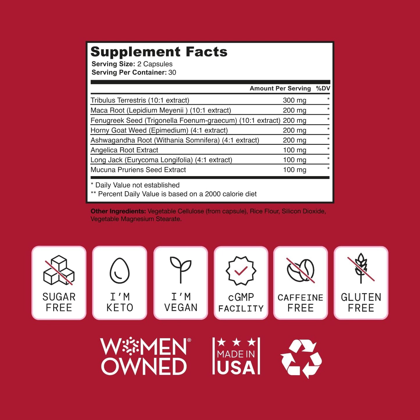 Women's Libido Support Supplement with Horny Goat Weed, Maca, Tribulus - Female Sensitivity Booster for Desire & Energy - 60 Capsules, Made in USA - Keto Friendly - Espot.com.au