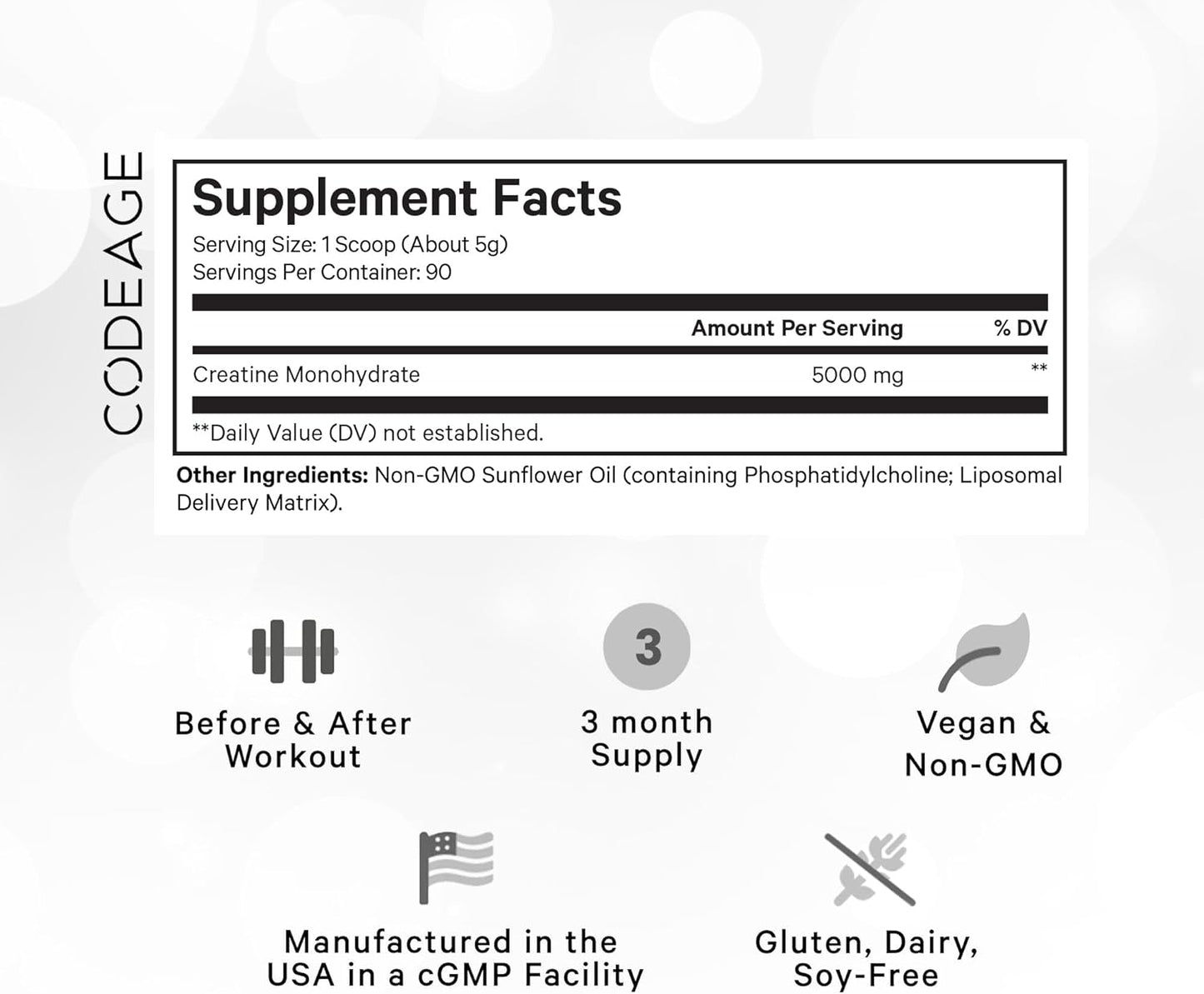 codeage-liposomal-creatine-powder-supplement---5000mg-monohydrate---3-month-supply-for-pre-post-workouts---unflavored-pure-creatine-powder---supports-sports-performance---90-servings-2