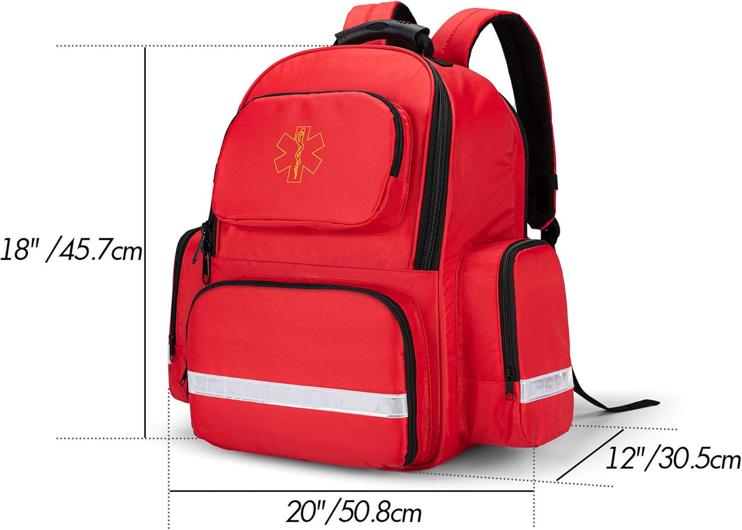 trunab-first-responder-bag-trauma-backpack---red-empty-emergency-kit-storage-pack-for-emt-ems-police-firefighters-safety-officers---patented-design-7