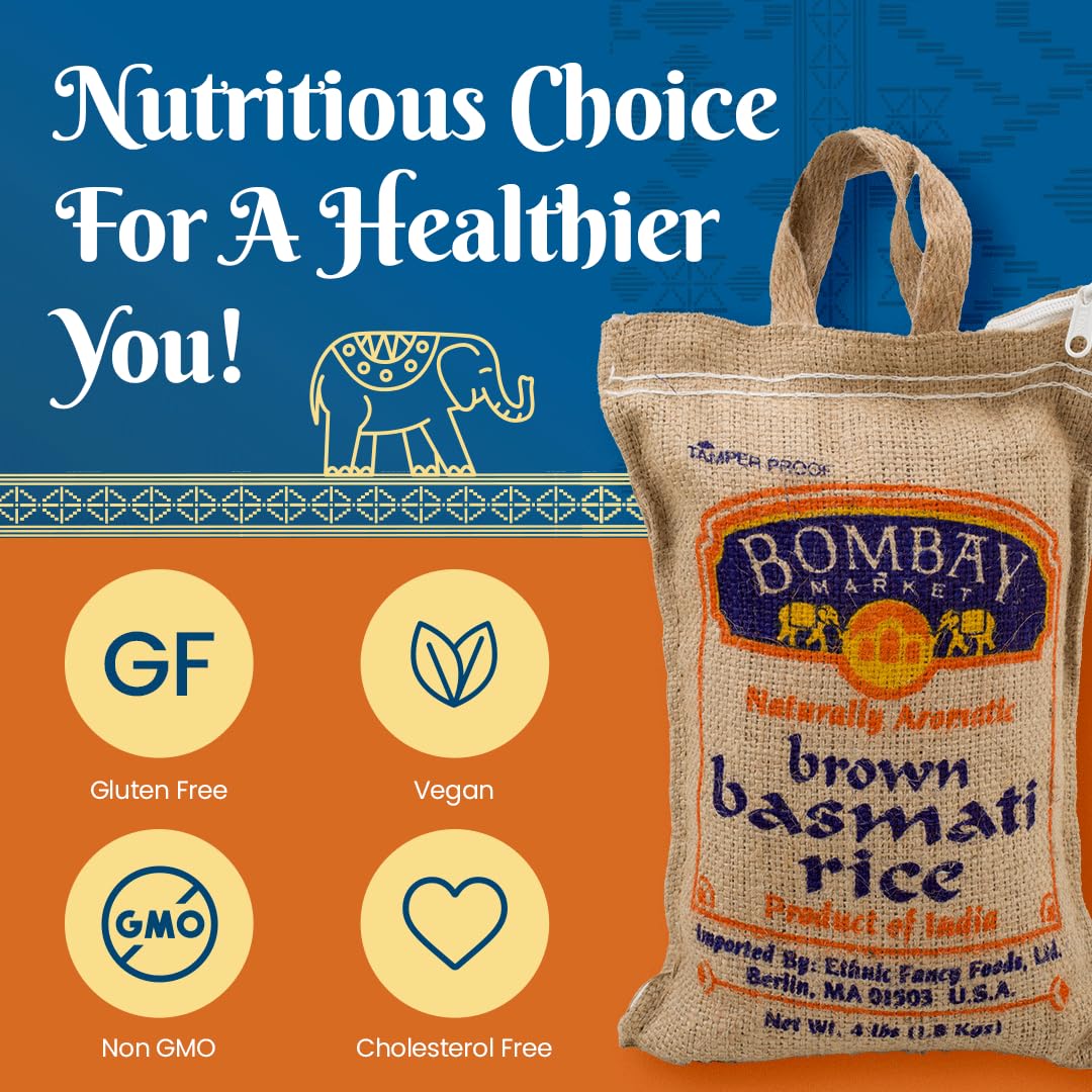 4lb-bombay-market-brown-basmati-rice---fragrant-long-grain-basmati-rice-with-nutty-flavor---aromatic-basmati-rice-for-cooking-3