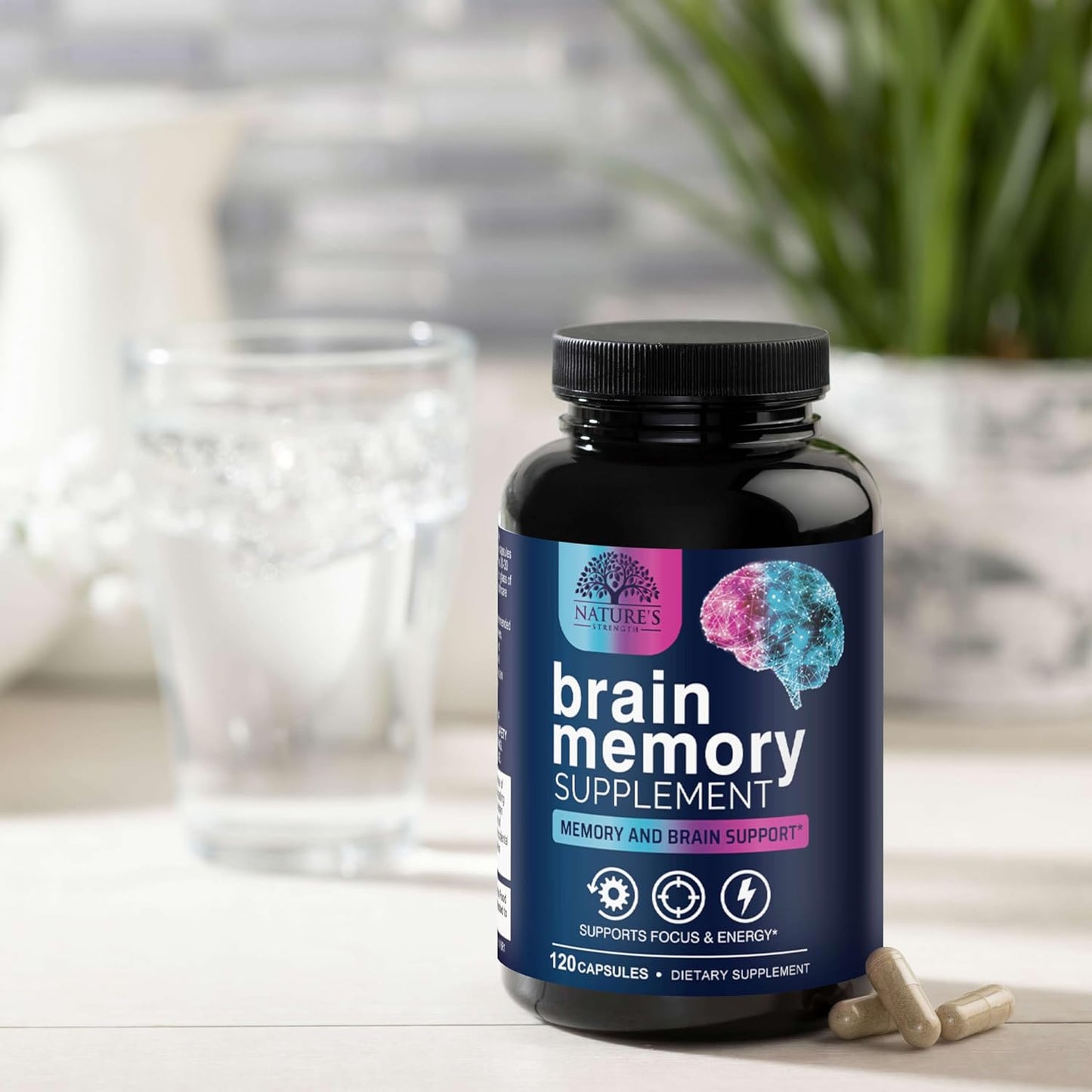 Advanced Brain Health Memory Vitamins - Cognitive Formula for Memory, Focus & Energy - Natural Brain Supplements with Bacopa, Phosphatidylserine, DMAE - 120 Capsules - Espot.com.au