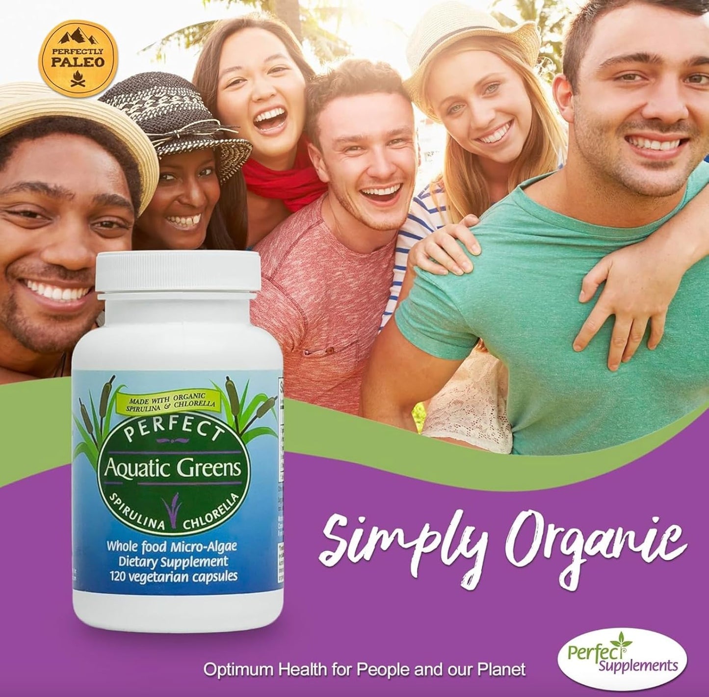 Organic Spirulina and Chlorella Supplement - 120 Vegetable Capsules - Nutritious Superfood - Perfect Aquatic Greens - Espot.com.au