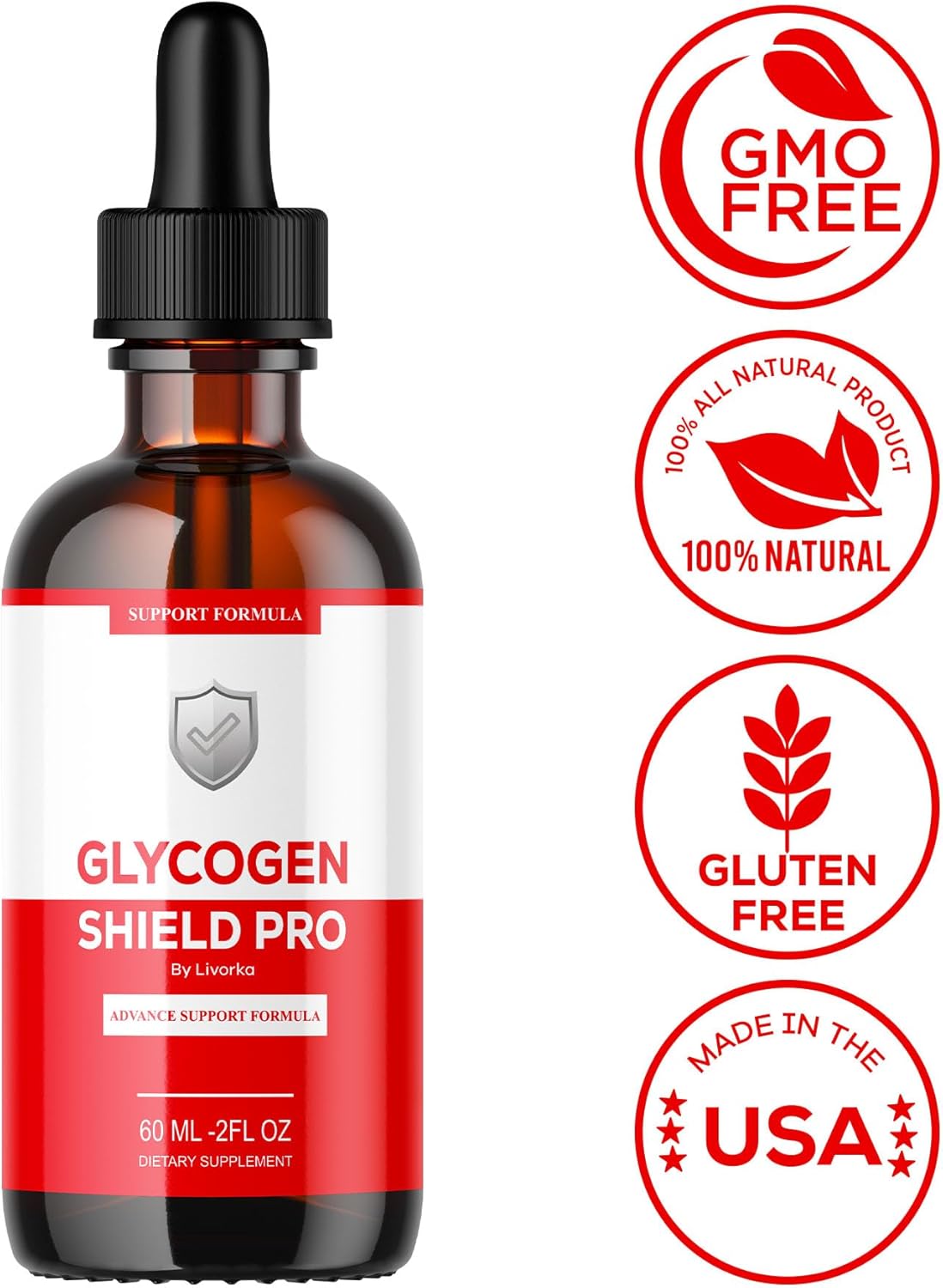 Glycogen Shield Pro Drops - Pack of 2 Bottles for 60 Days - Support Supplement for Glycogen Levels by LIVORKA - Espot.com.au