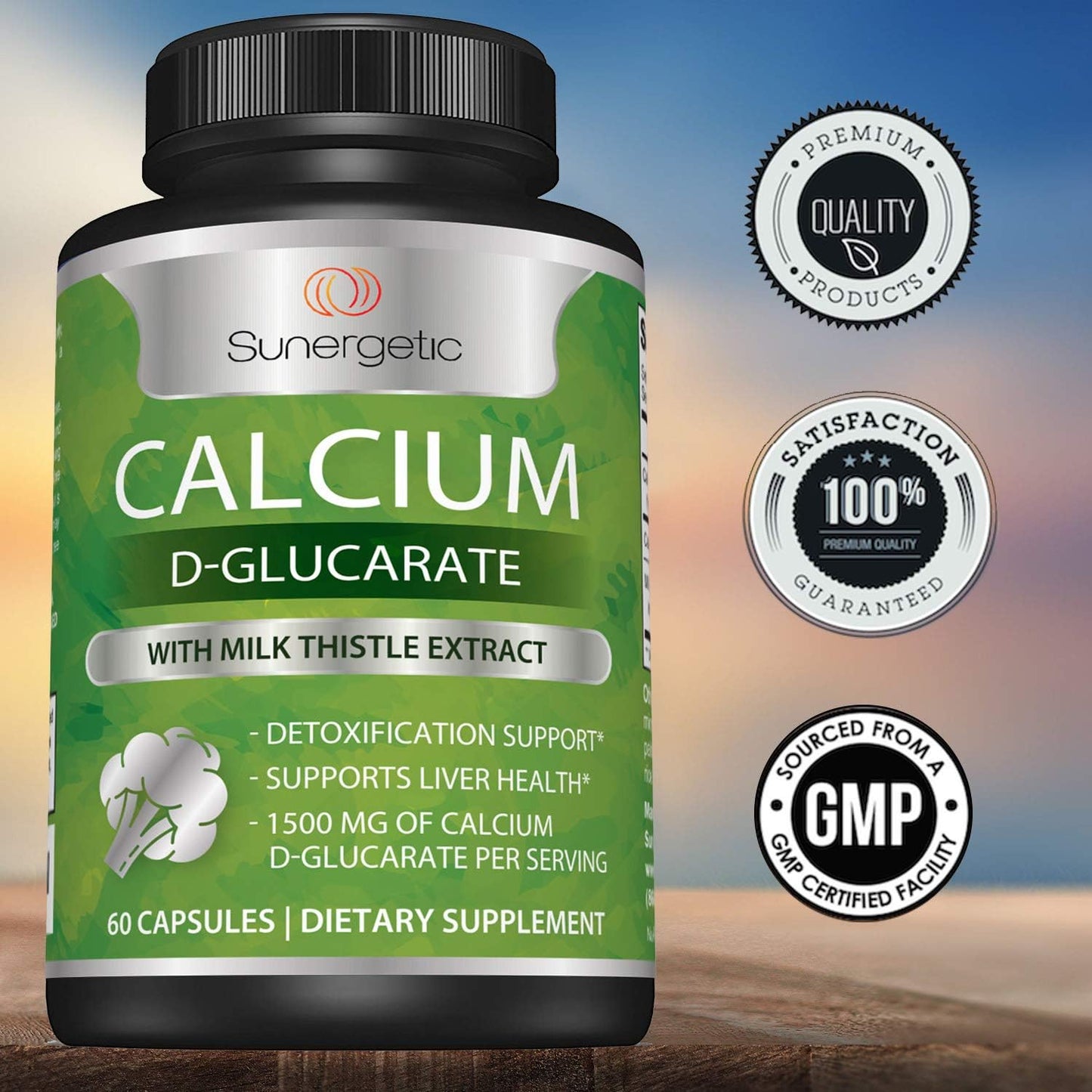 Premium Calcium D-Glucarate Supplement with Milk Thistle Extract - Liver & Detox Support - 500mg Per Serving - 60 Capsules - Espot.com.au