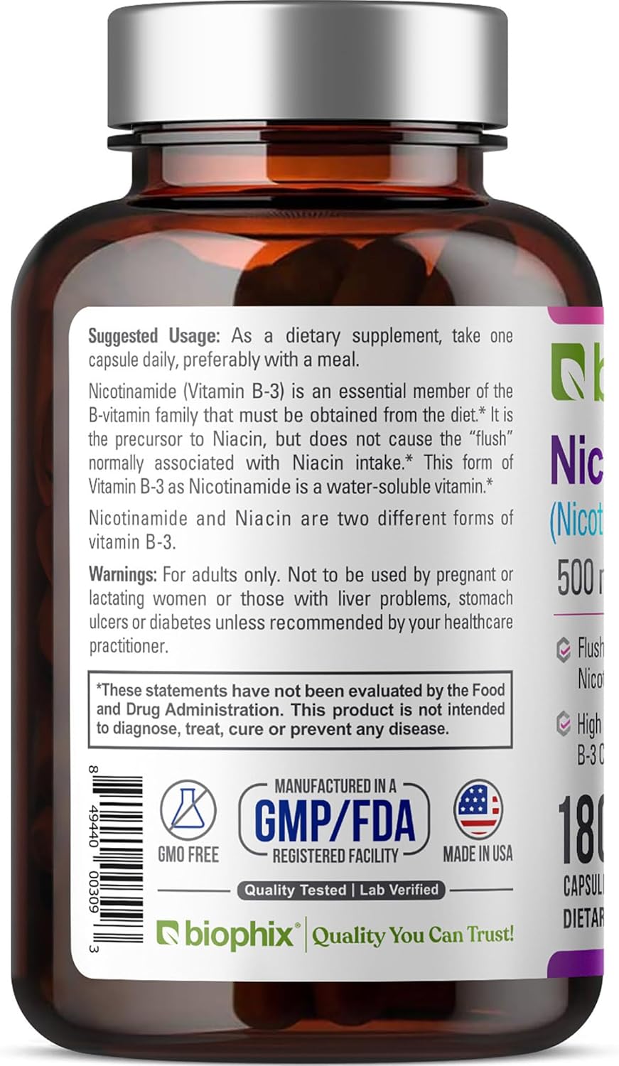 biophix-nicotinamide-500mg-capsules---niacin-vitamin-formula-for-skin-cell-health---flush-free-niacinamide-supplement---180-count-9