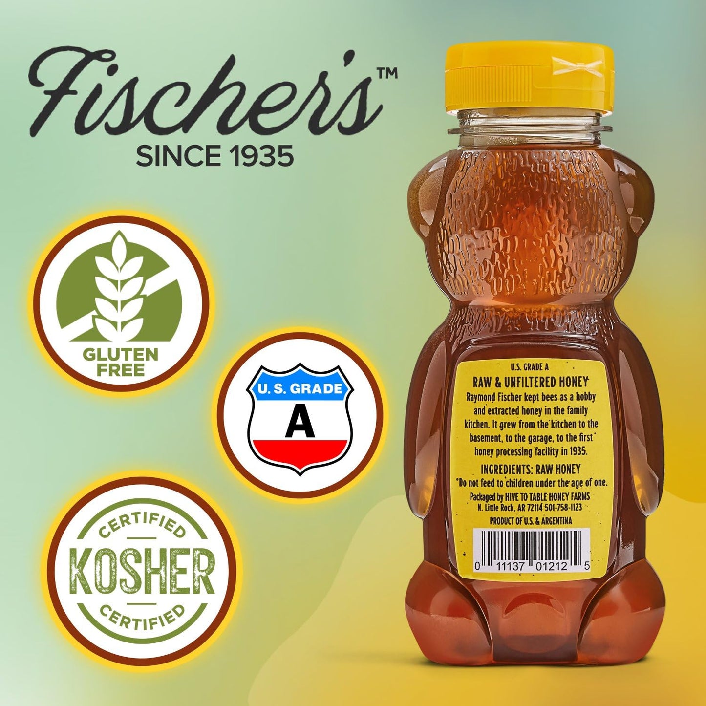 fischers-100-clover-honey-12-oz-squeezable-bear-bottle---pure-raw-unfiltered-honey---gluten-free-non-gmo-all-natural-sweetener-2