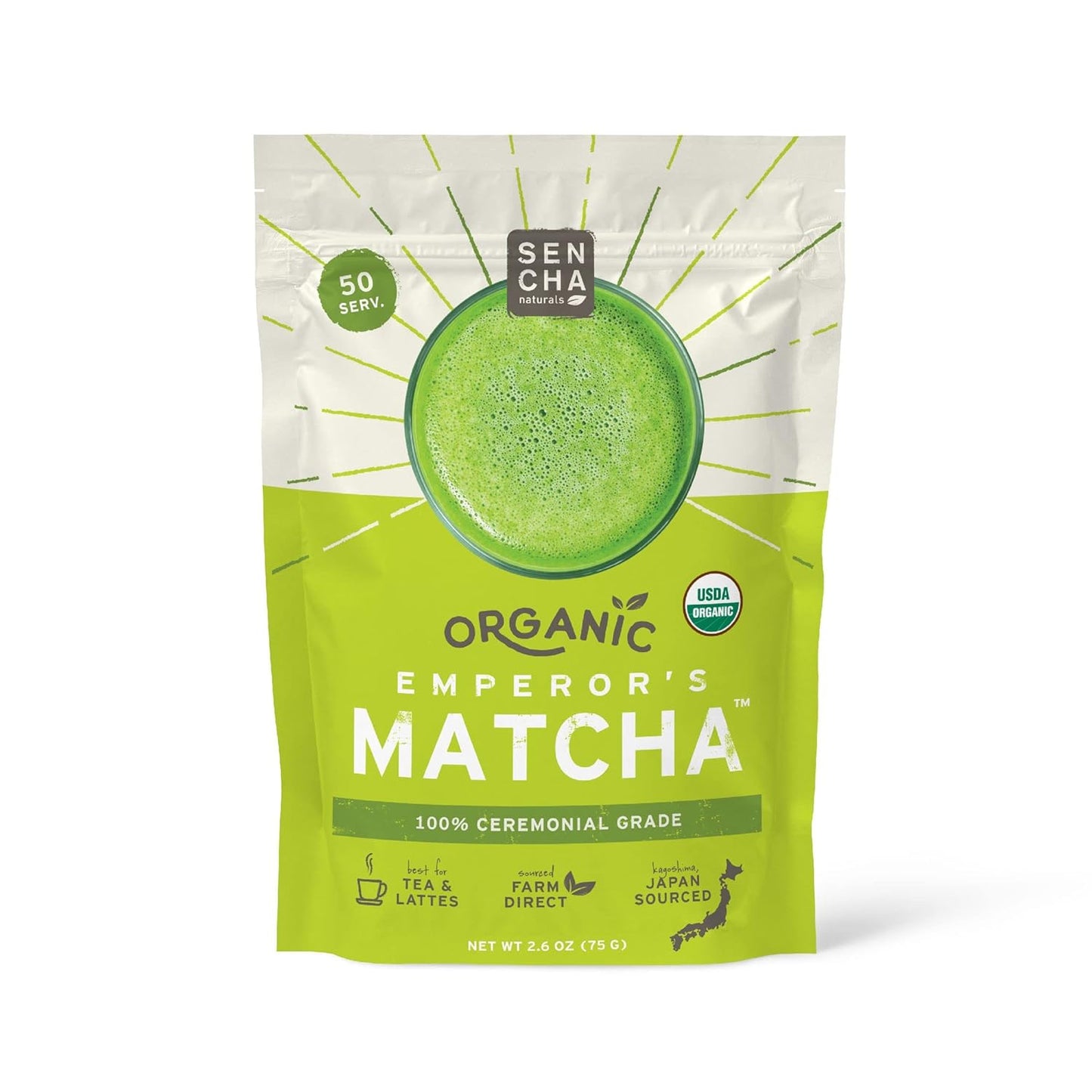Organic SENCHA Naturals Emperor's Matcha - Premium Grade Ceremonial Matcha Powder for Tea Ceremony - Espot.com.au