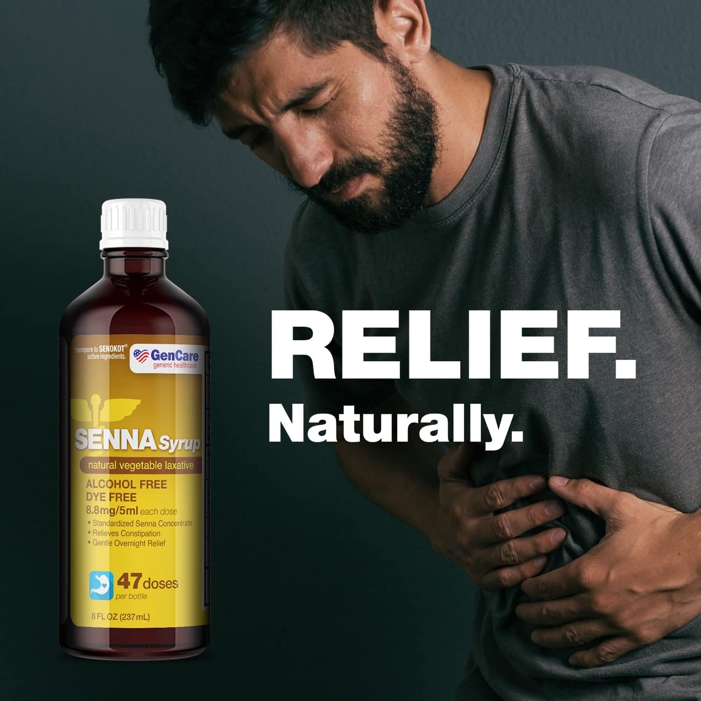 8oz-gencare-senna-syrup-liquid-laxative---natural-constipation-relief-for-adults-kids-12---easy-swallow---best-value-size---active-ingredient-sennosides---vegetable-based-2