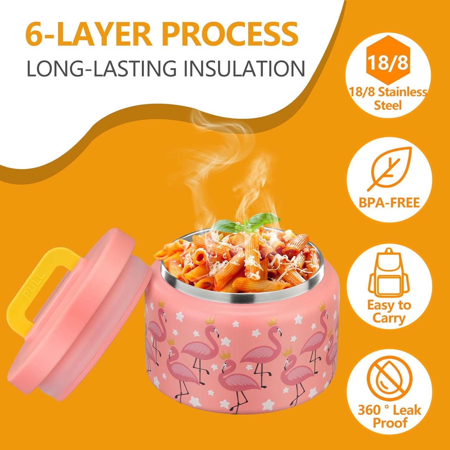 8oz-kids-thermo-food-container-stainless-steel---small-lunch-thermos-for-hotcold-food---easy-wide-mouth-opening---ideal-for-preschool-travel---pink-flamingos-4