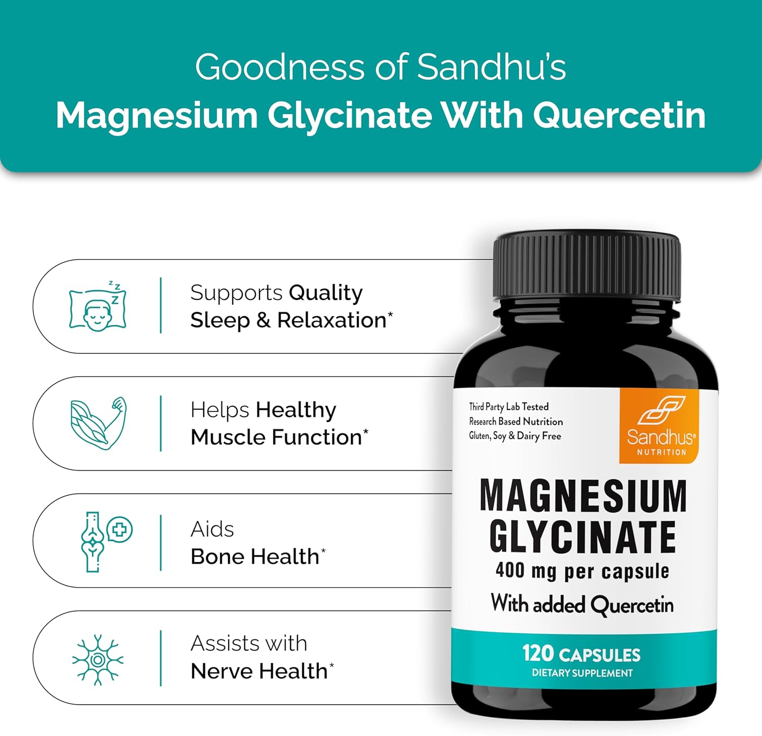 sandhus-400mg-magnesium-glycinate-capsules-with-quercetin-for-quality-sleep-relaxation-muscle-bone-health-immune-support-120-count-easy-swallow-pills-for-women-men-2