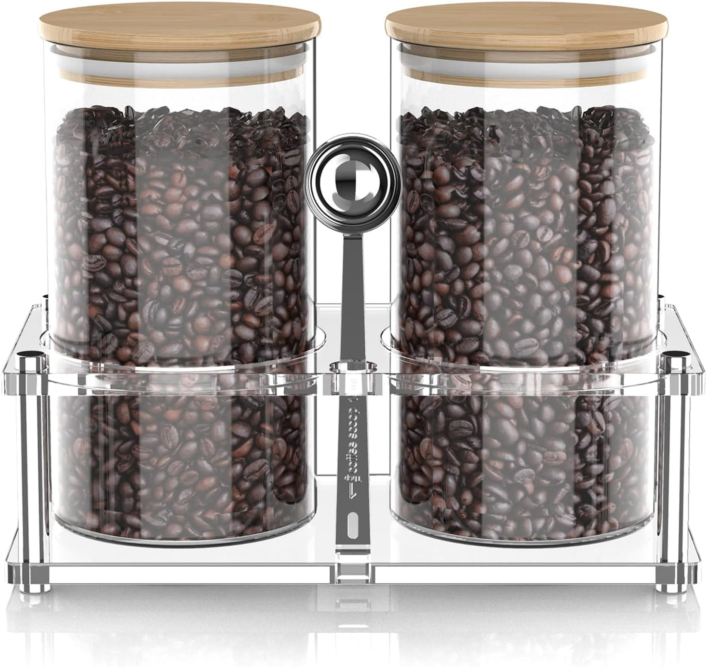 glass-coffee-canister-set-with-acrylic-shelf---2-pack-44oz-food-storage-containers-with-spoon-airtight-lids---coffee-sugar-nut-tea-jars-for-kitchen-1