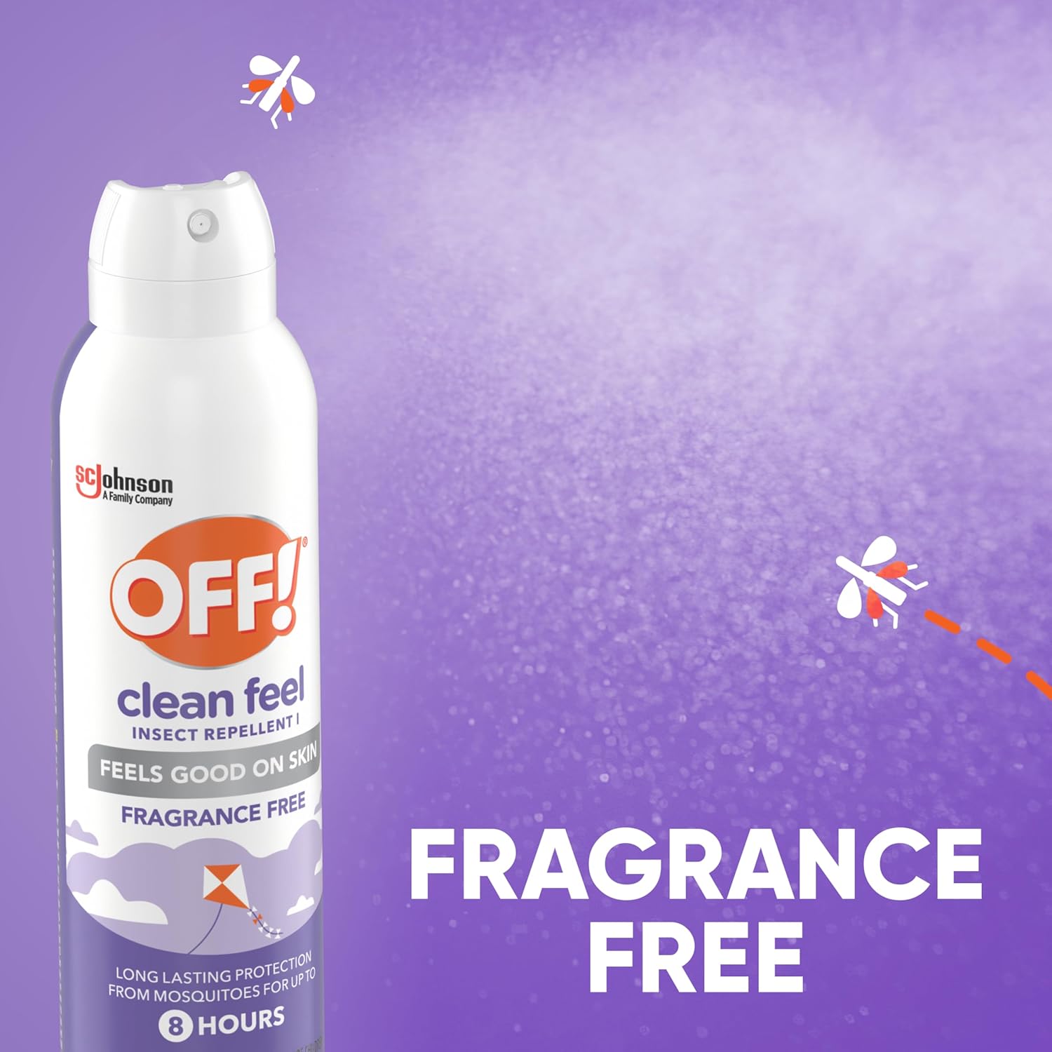 OFF! Clean Feel Insect Repellent Aerosol - 5 oz Bug Spray with 20% Picaridin for Long Lasting Protection from Mosquitoes, Gentle on Skin - Espot.com.au