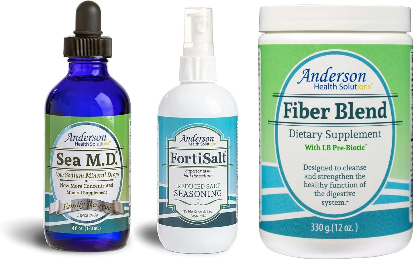 Ultimate Health Boost Bundle: Trace Minerals Drops, Low Sodium Fortisalt, and Fiber Blend from Mineral Resources International, Inc. - Espot.com.au
