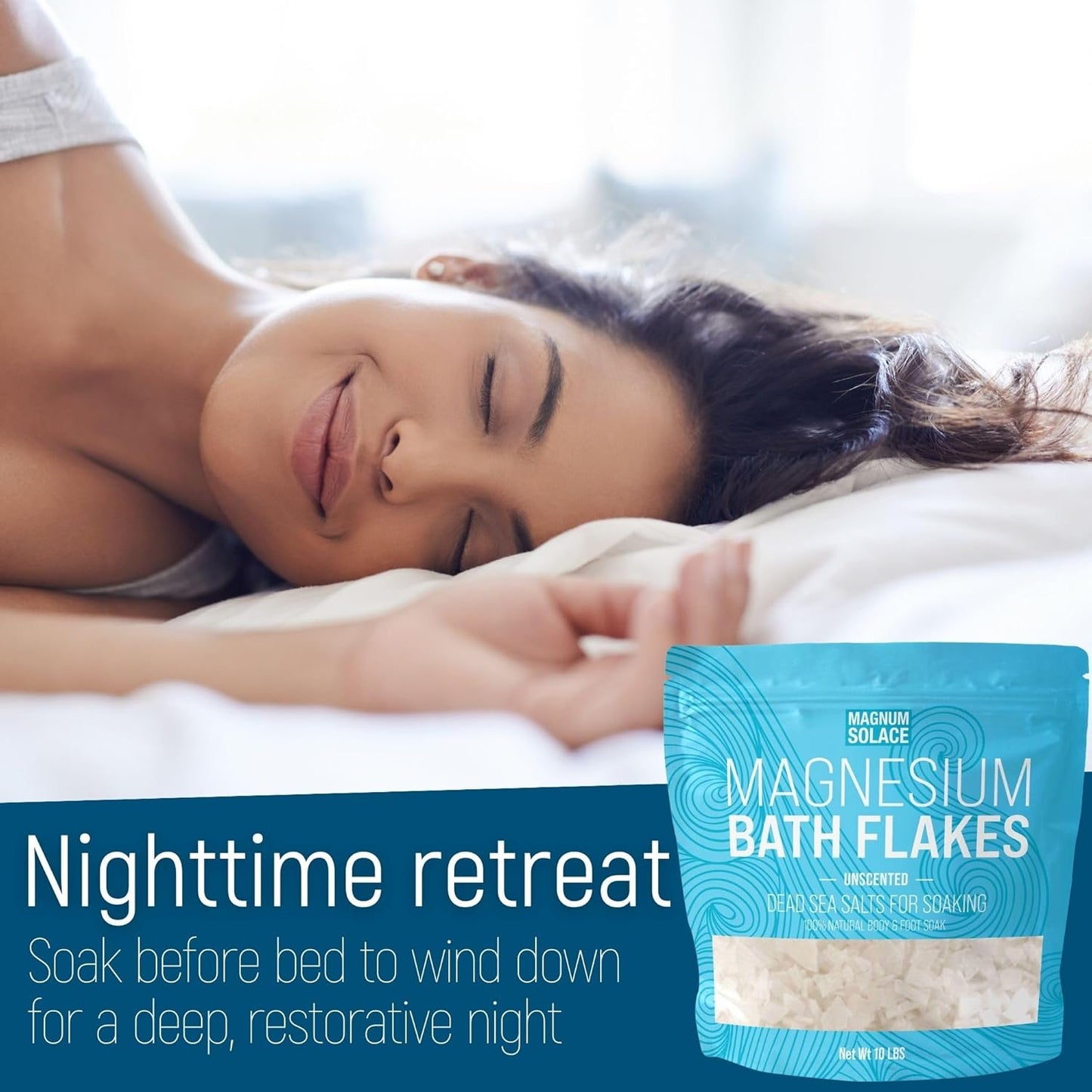 Pure Unscented Magnum Solace Magnesium Bath Flakes and Cream - Ultimate Relaxation and Recovery - Espot.com.au