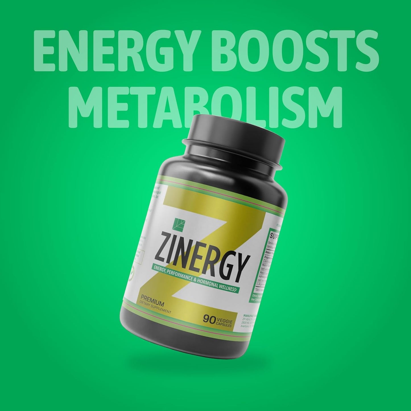 Zisman ZT Slimming Tea & ZINERGY Natural Energy Booster - Premium All-Natural Capsules for Men and Women - Boost Energy and Vitality - 60 Capsules - Espot.com.au