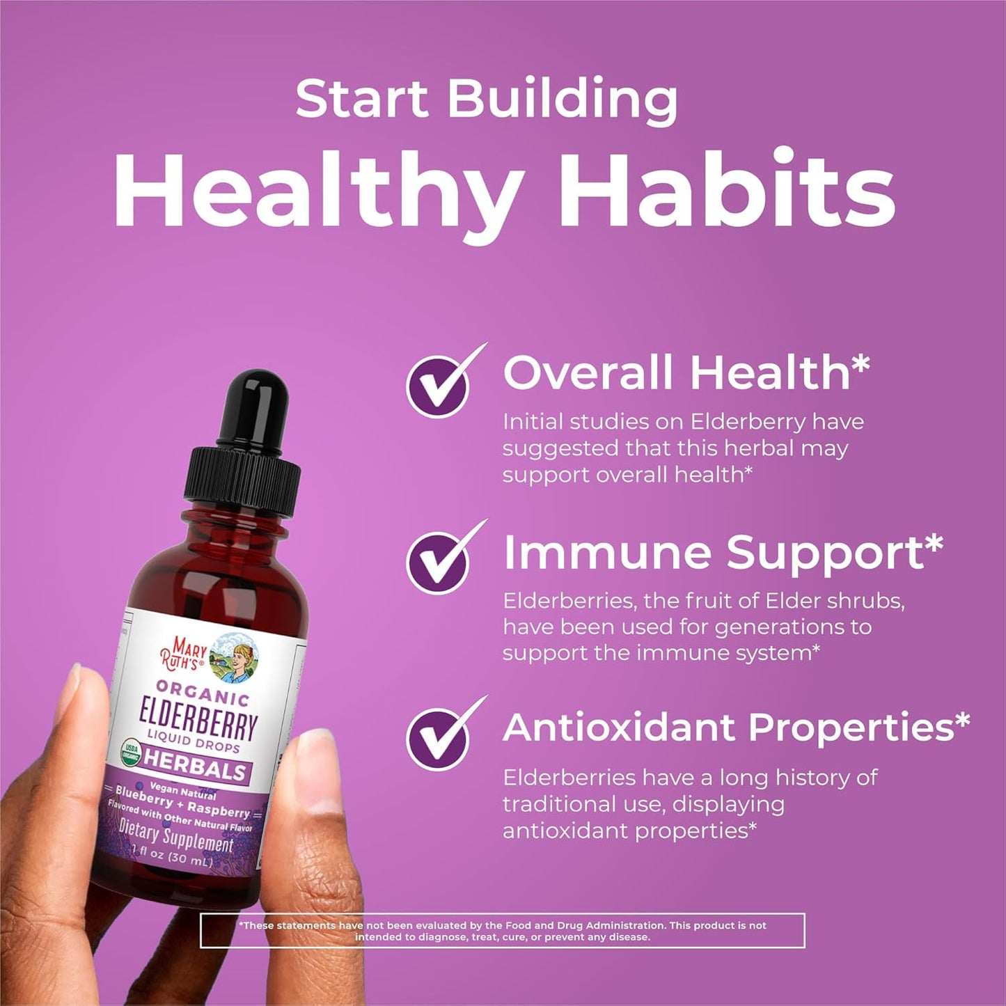 Organic Precision Probiotic & Elderberry Drops for Women - Raspberry & Blueberry | USDA Certified | Supports Gut Health, Immunity, Wellness | Vegan & Non-GMO - Espot.com.au