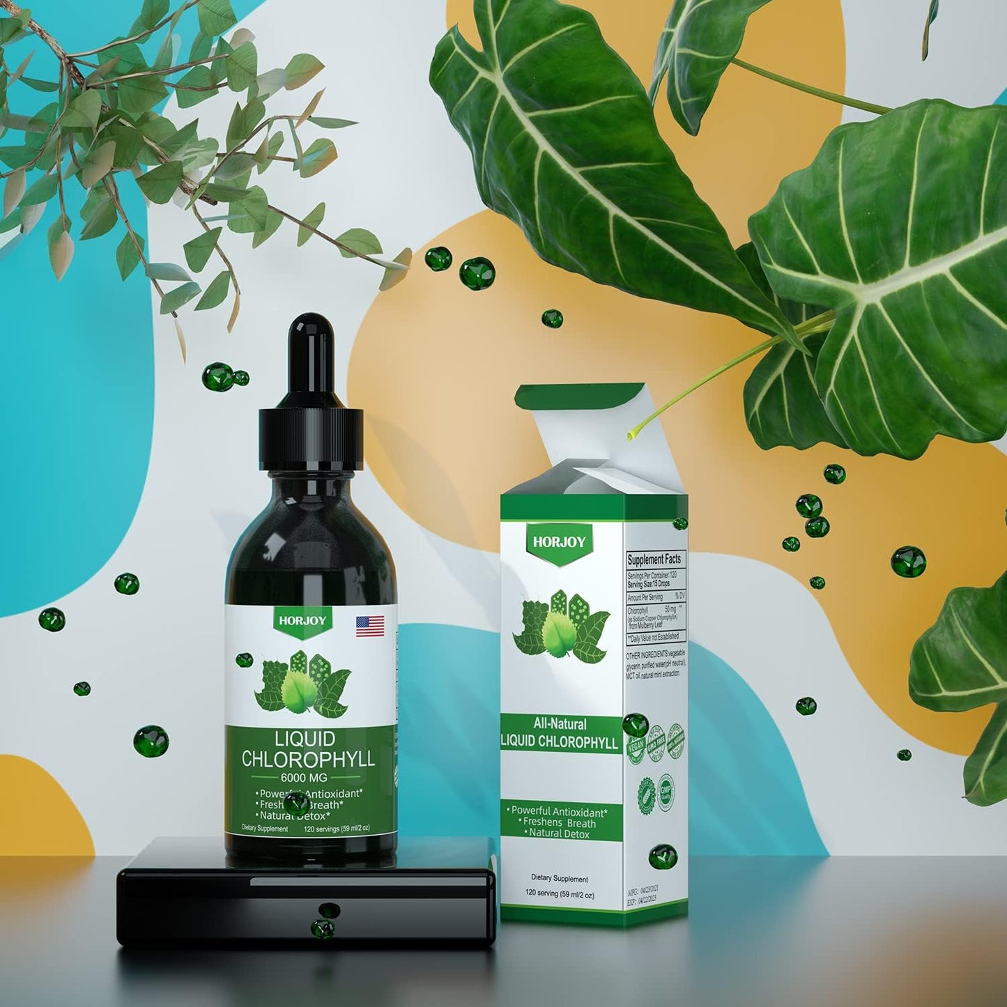 chlorophyll-liquid-drops-for-energy-immune-support---natural-detox-deodorant---altitude-sickness-relief---fast-absorption-vegan-non-gmo---120-servings-50mg-6