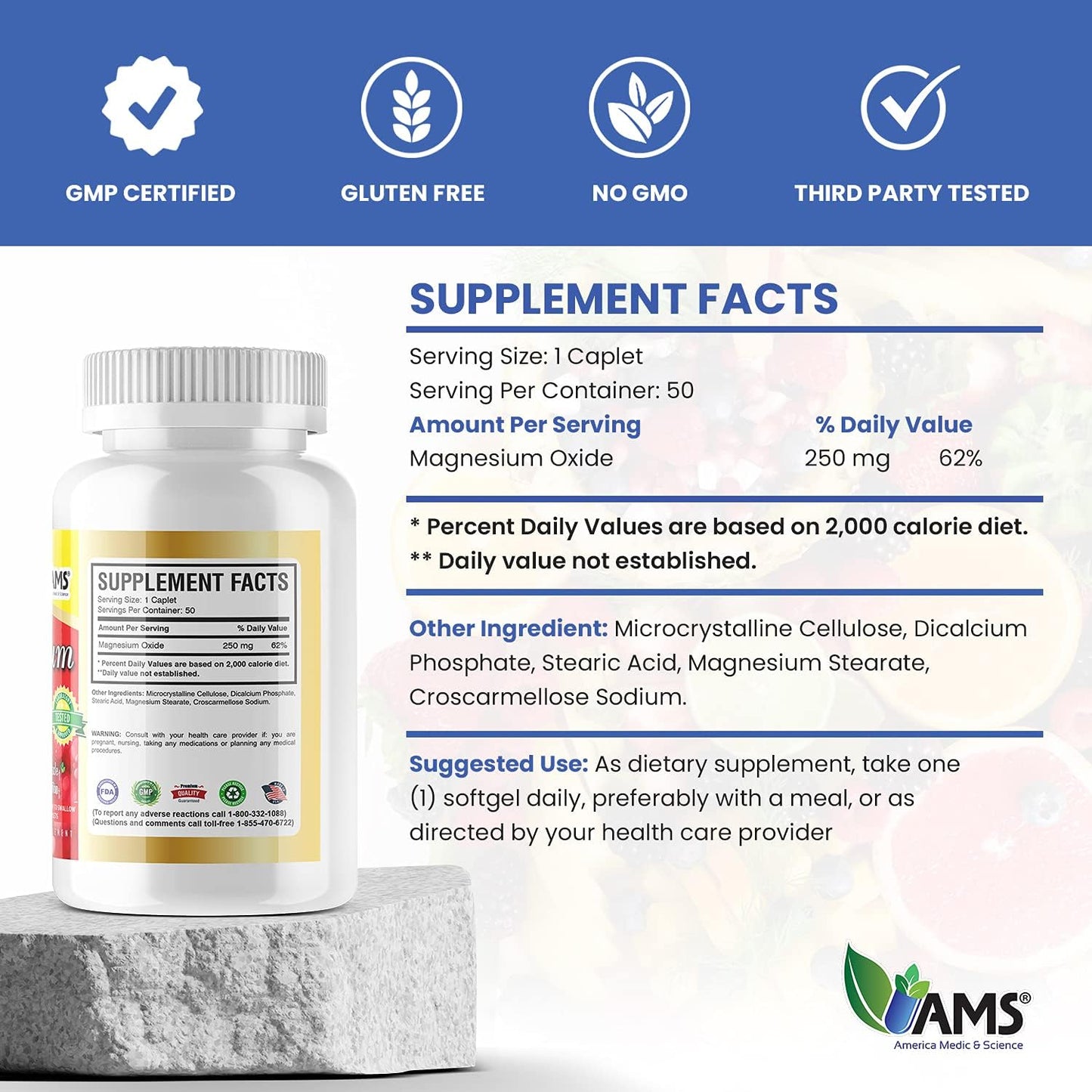 magnesium-oxide-supplement-250-mg---50-caplets---america-medic-science---supports-nerve-muscle-functions---1-bottle-pack---boosts-exercise-performance---men-women-3