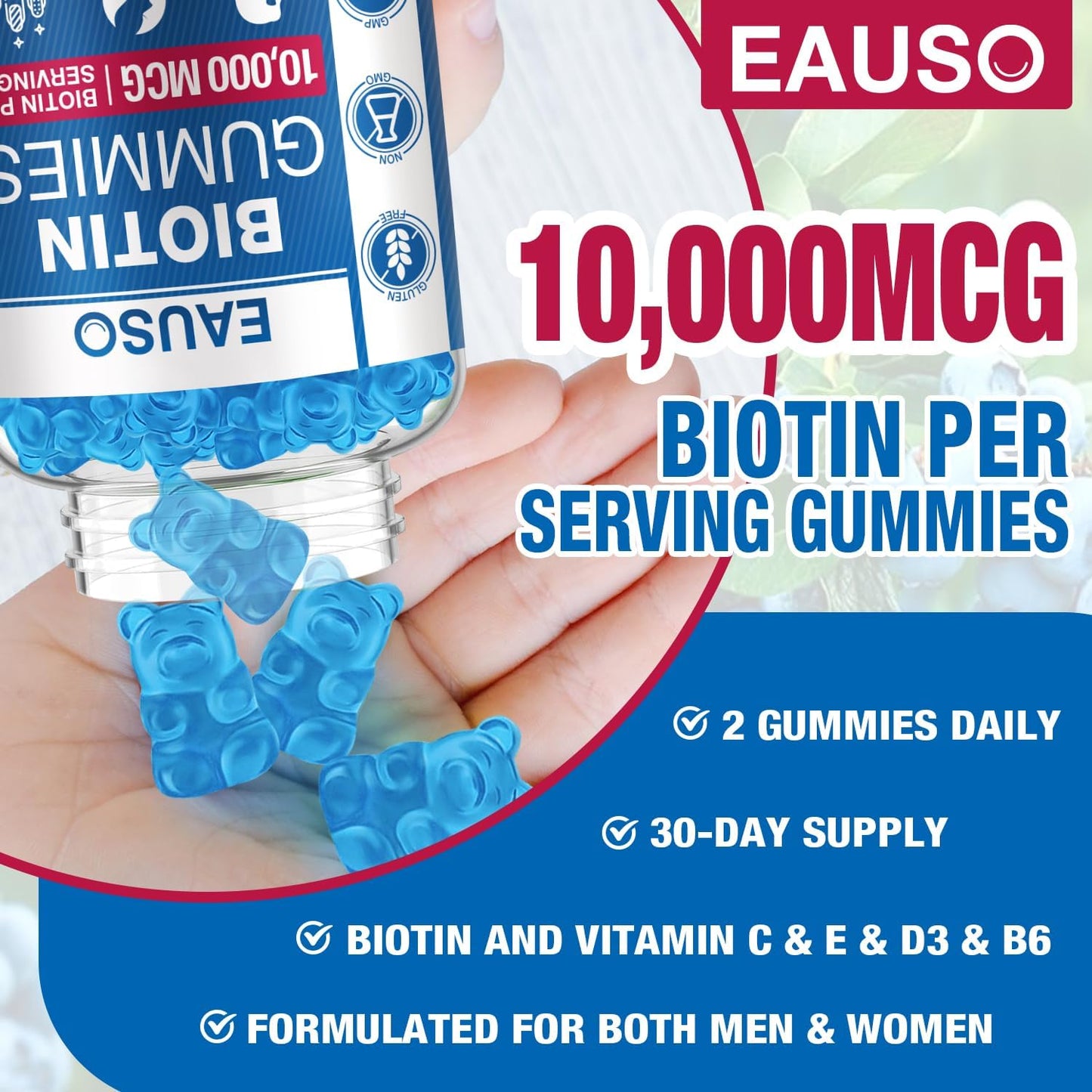 eauso-extra-strength-biotin-gummies---10000mcg-for-hair-skin-nails---60-vegan-non-gmo-gummies---health-supplement-2