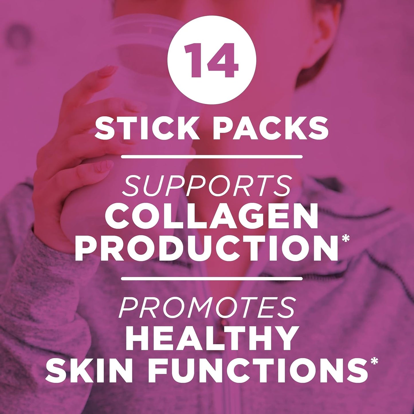 Marine Collagen Supplement with Vitamins C, D, and E for Nail, Skin, and Hair Care - 14 Stick Packs - Espot.com.au