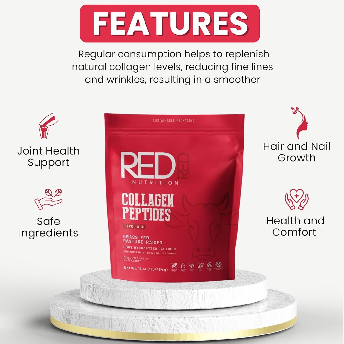 Women's Collagen Peptides Powder - Hydrolyzed for Better Absorption - Supports Skin, Hair, Nails, and Joints - Premium Supplement for Beauty and Wellness - Espot.com.au