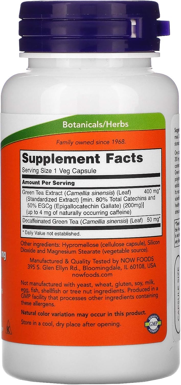 Now Foods Green Tea Extract 400mg Capsules, 90 Count - Powerful Antioxidant Supplement for Weight Management and Heart Health - Espot.com.au