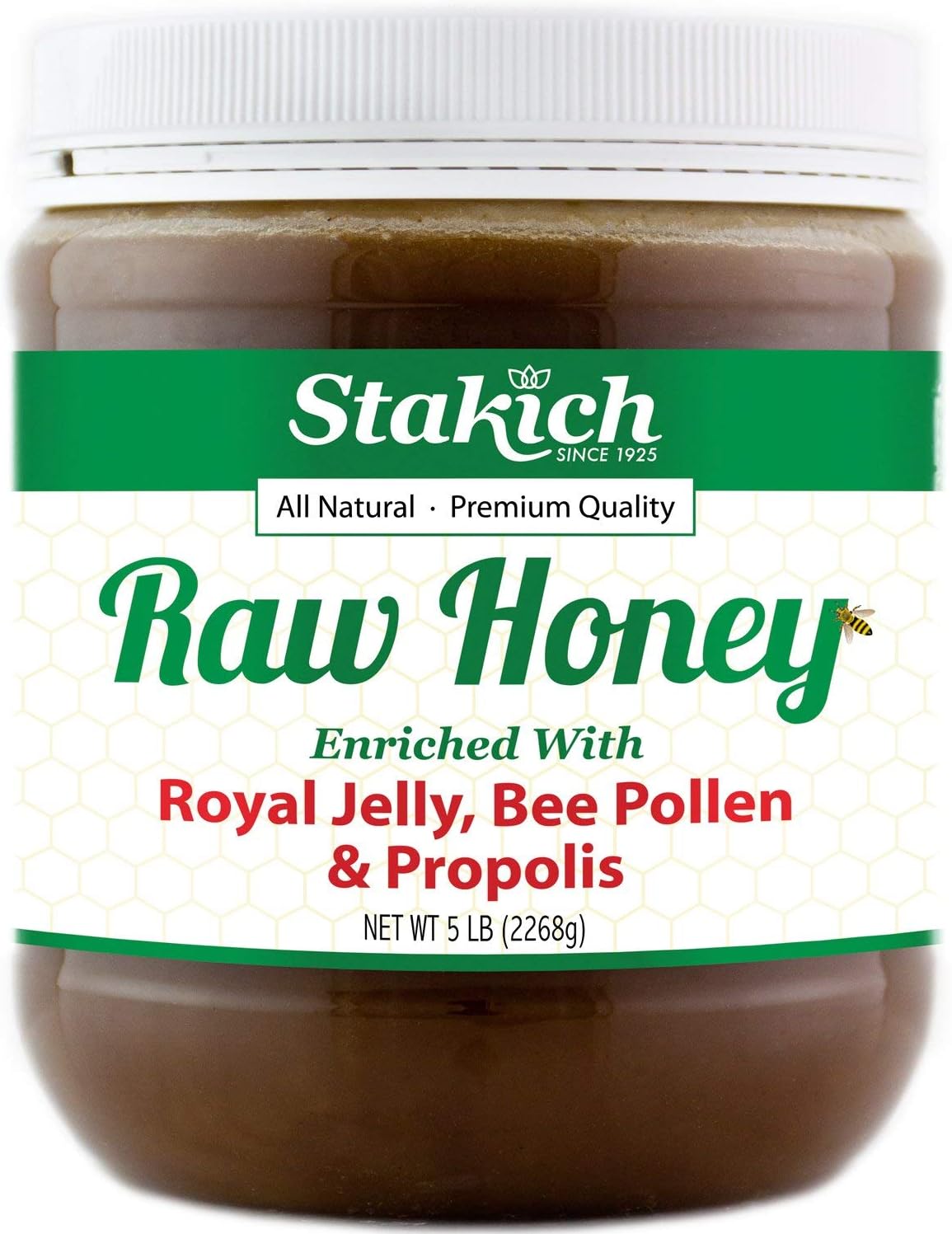 5lb-raw-honey-enriched-with-royal-jelly-bee-pollen-and-propolis---pure-unprocessed-unheated---80oz-jar-1