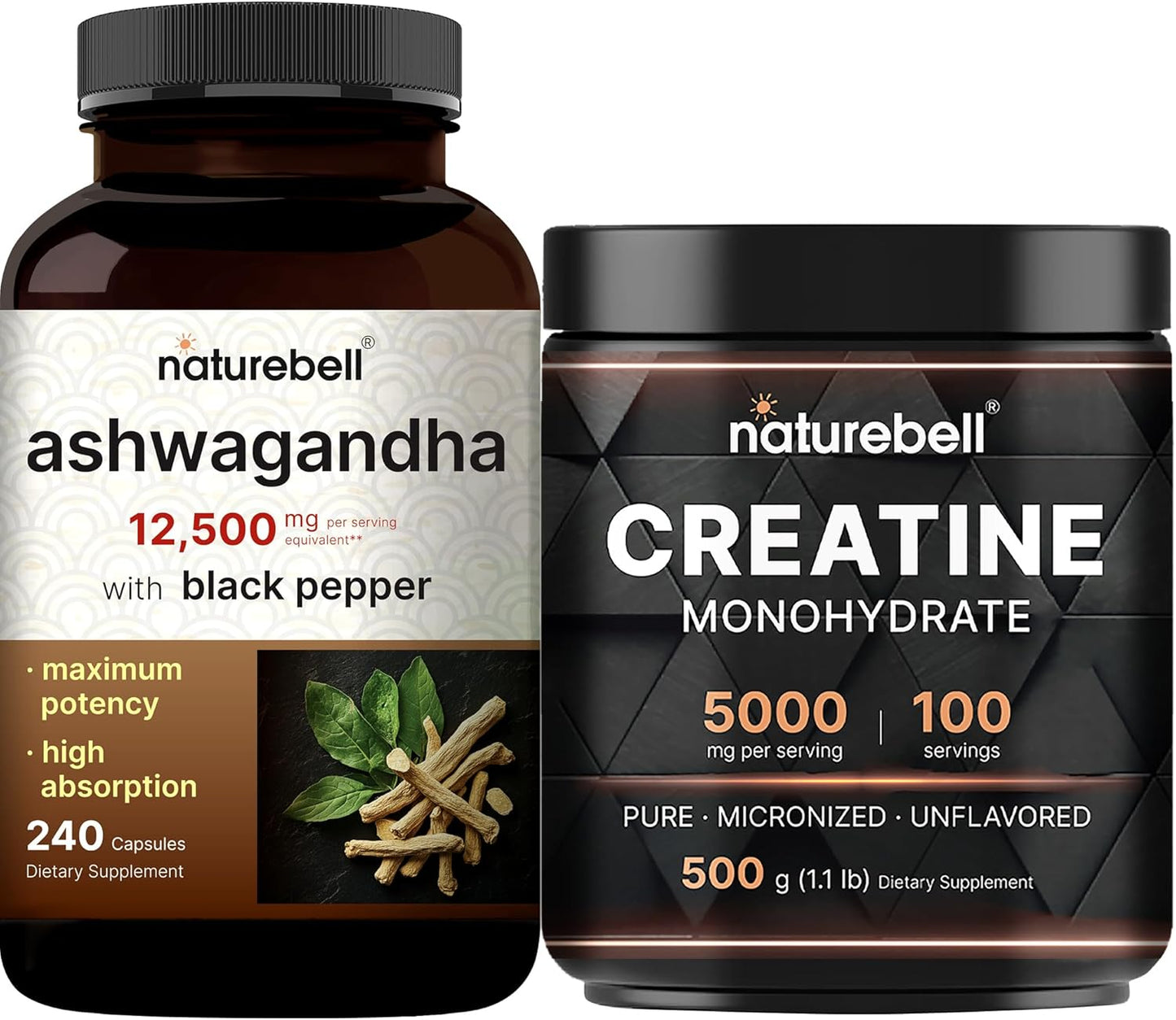 naturebell-creatine-monohydrate-powder-ashwagandha-bundle-pack---unflavored-high-absorption-micronized-creatine-and-adaptogens-supplements-for-relaxation---12500-mg-equivalent-with-black-pepper-1