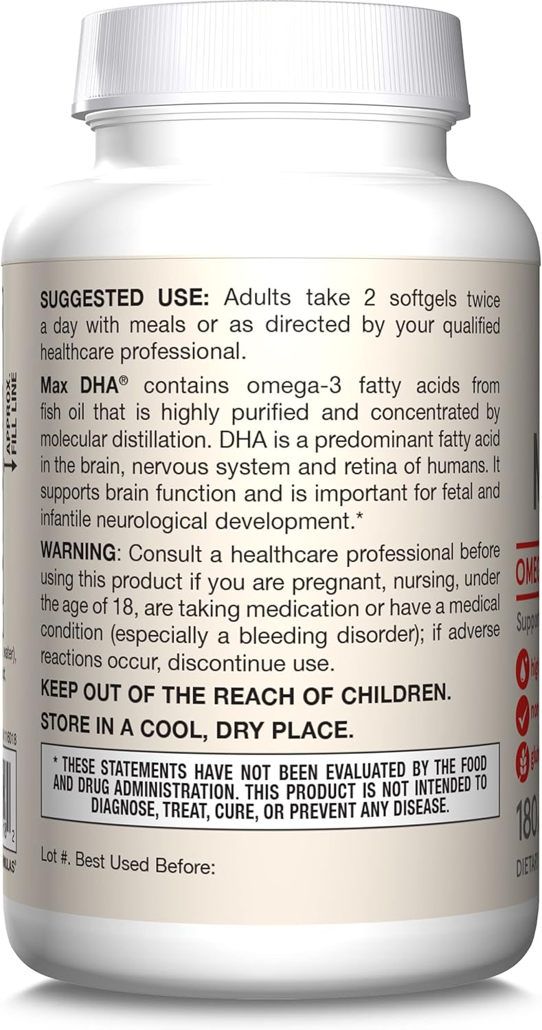 high-purity-fish-oil-supplement-for-brain-eye-health---180-softgels-with-omega-3-fatty-acids-dha---jarrow-formulas-maxdha---90-servings-8