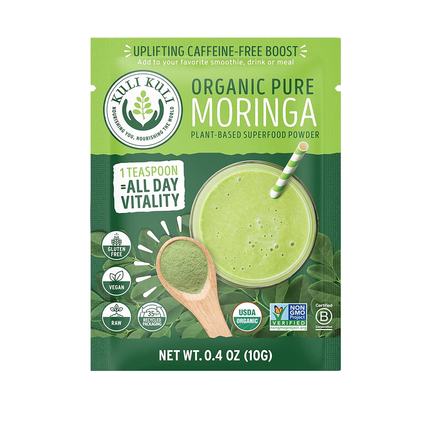 organic-moringa-leaf-powder---pure-usda-certified-non-gmo-perfect-for-smoothies-tea-food---04oz-pack-of-20-by-kuli-kuli-2