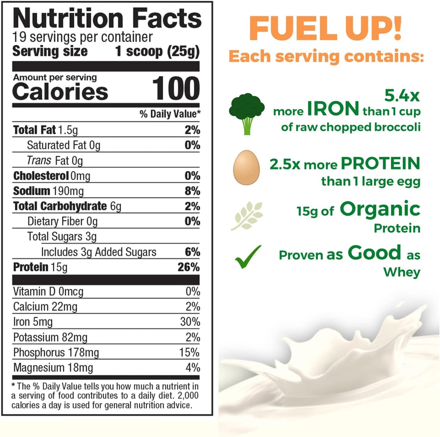 organic-vanilla-blast-rice-protein-powder---15g-plant-protein-28g-bcaa---low-carb-low-sugar-non-gmo---2lb-pack-2