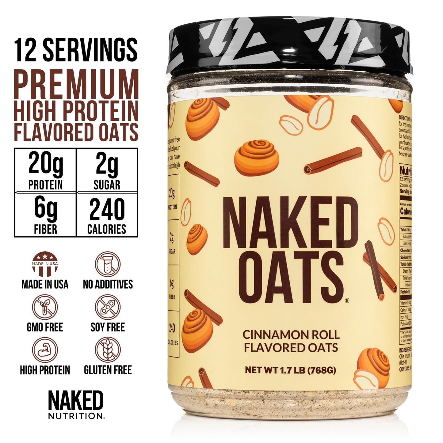 naked-nutrition-cinnamon-overnight-oats-with-whey-protein---high-protein-gluten-free-instant-breakfast-shake---12-servings-3