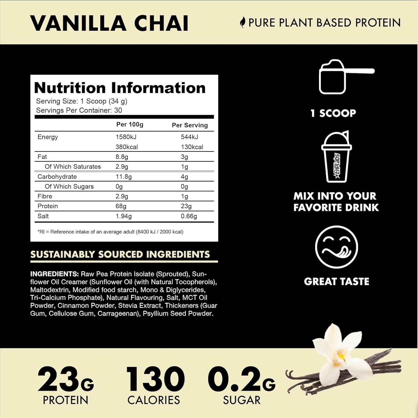 vanilla-chai-vegan-protein-powder---plant-based-meal-replacement-shake-with-23g-of-pea-protein-dairy-gluten-soy-free---30-servings-2