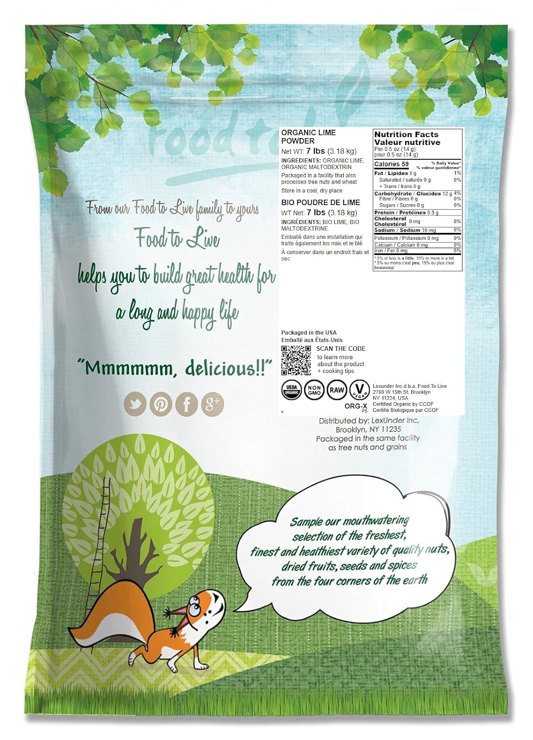 Organic Lime Powder 7lb - Non-GMO, Unsulfured Citrus Fruit Powder for Baking, Juices, Smoothies, Yogurts - Vegan Bulk Powder Without Sulphites - Espot.com.au