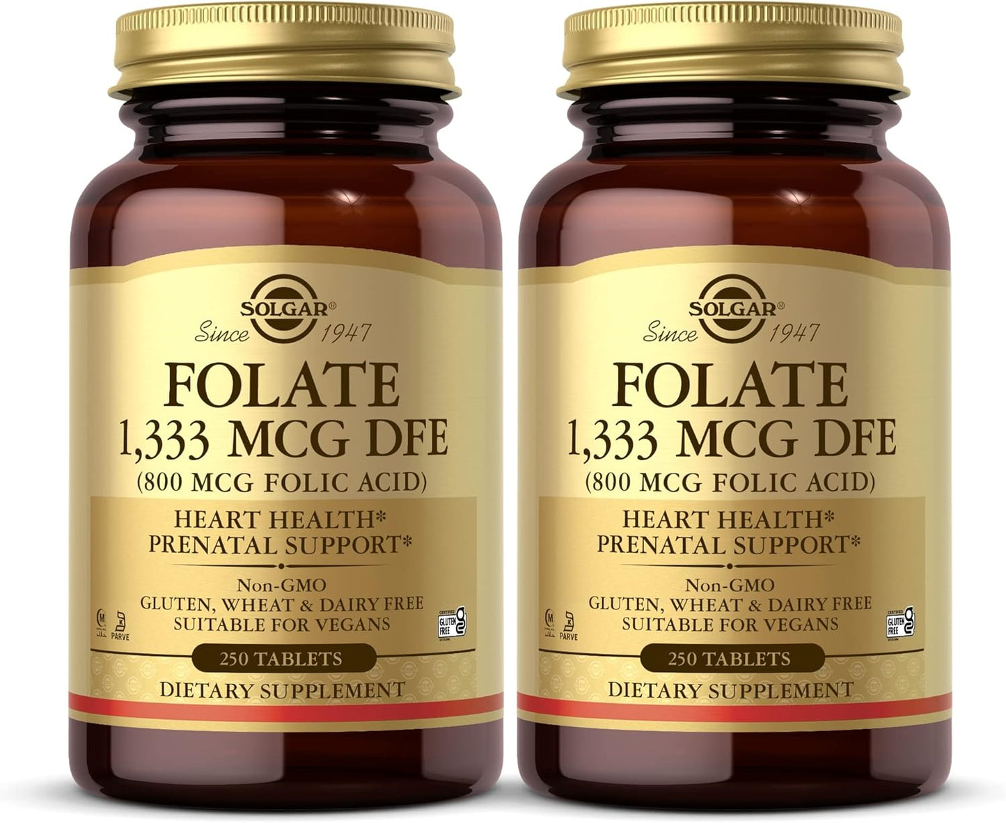 solgar-folate-1333-mcg-dfe-250-tablets-x-2---heart-prenatal-health---non-gmo-vegan-gluten-dairy-free-kosher---500-servings-1