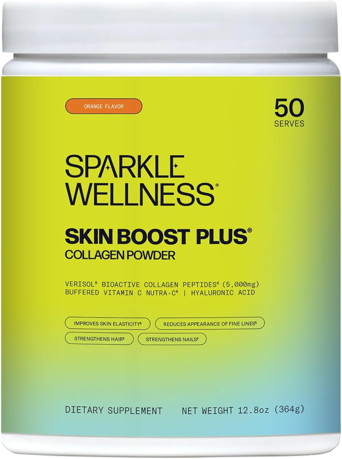 Skin Boost Plus Orange Collagen Powder with VERISOL Bioactive Peptides & Vitamin C - 50 Servings - Espot.com.au