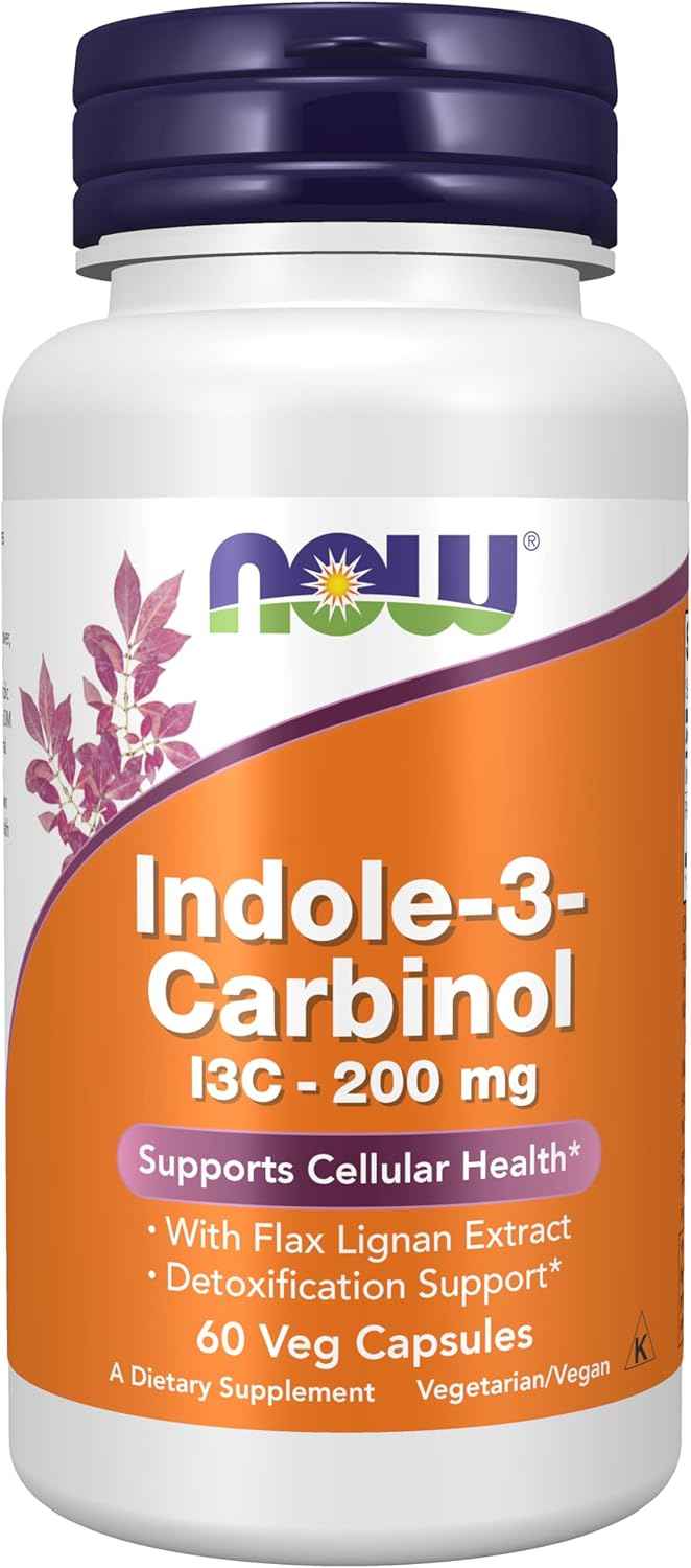Indole-3-Carbinol 200 mg Capsules with Flax Lignan Extract - 60 Count by NOW Foods