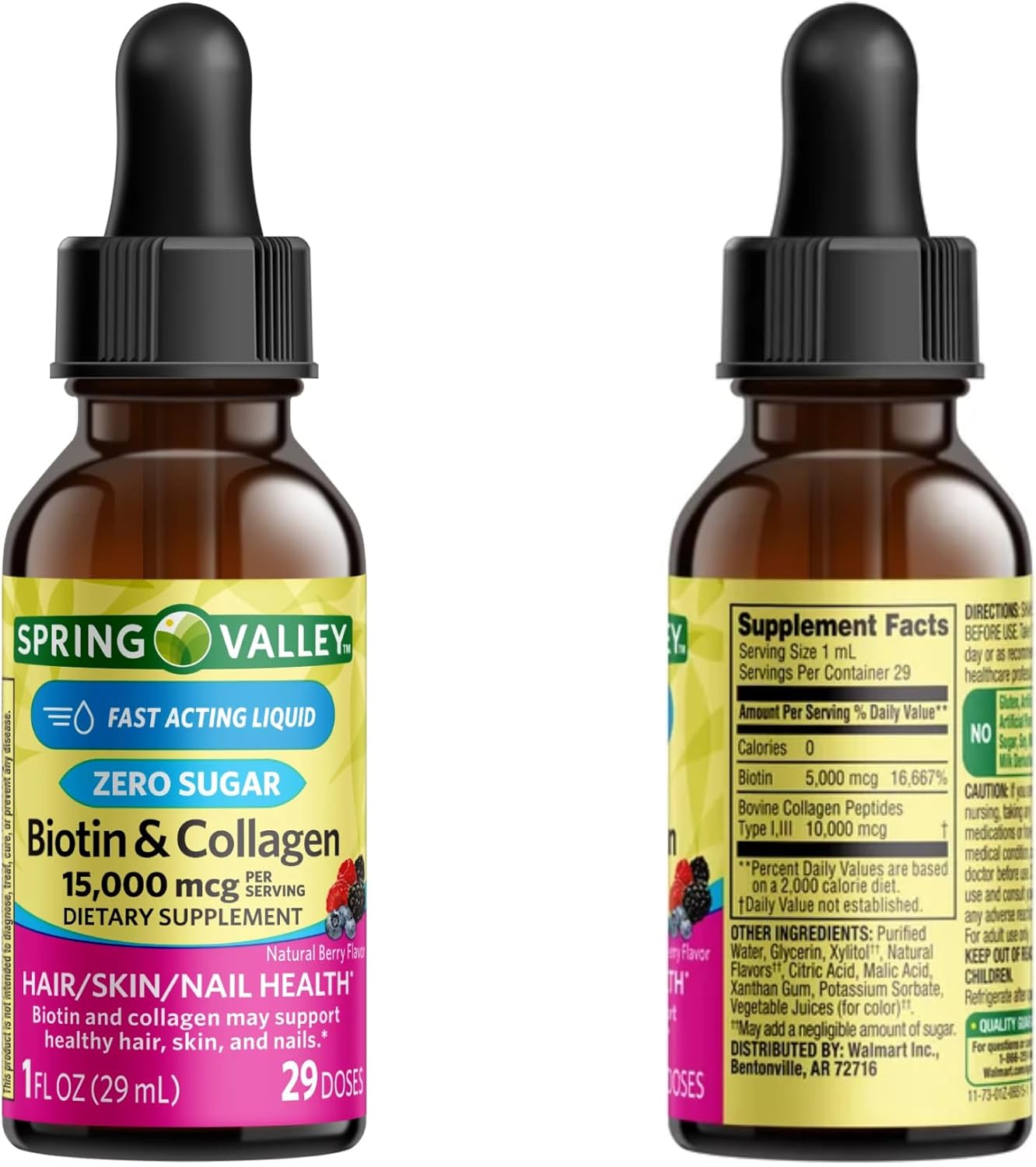 spring-valley-liquid-biotin-and-collagen-drops-natural-berry-flavor---15000mcg-for-hair-skin-nails---1-fl-oz-pack-of-2-8