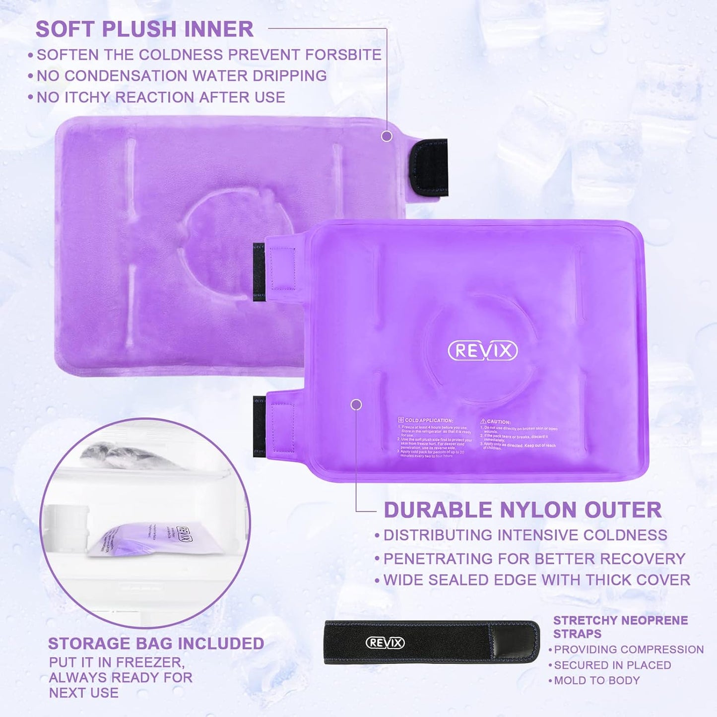 REVIX Reusable Gel Ice Pack for Knee Pain Relief - Ideal for Leg Injuries, Swelling, and Post-Knee Replacement Surgery - Espot.com.au