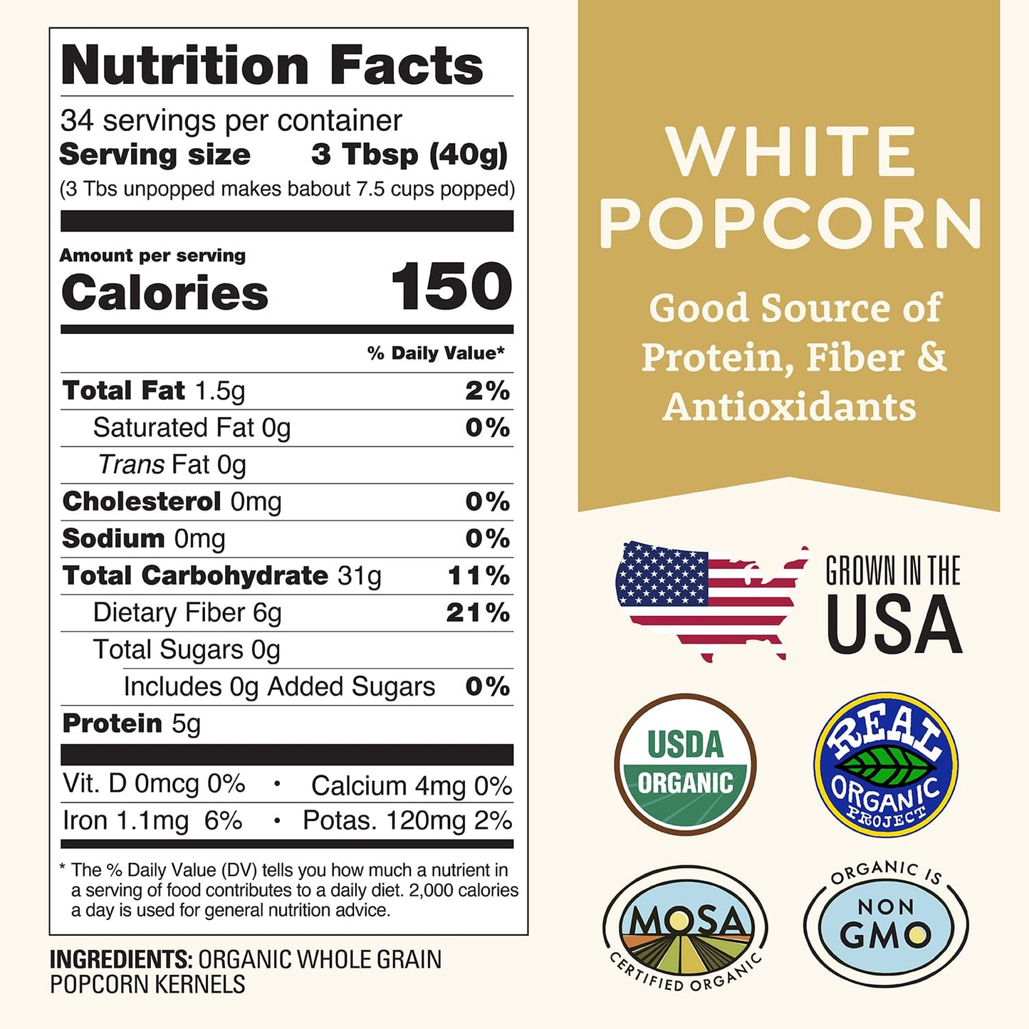 3lb-bulk-organic-white-popcorn-from-regenerative-soil-by-doudlah-farms---clean-certified-gluten-free-non-gmo-grown-in-usa-all-natural-low-calorie-plant-based-snack-2