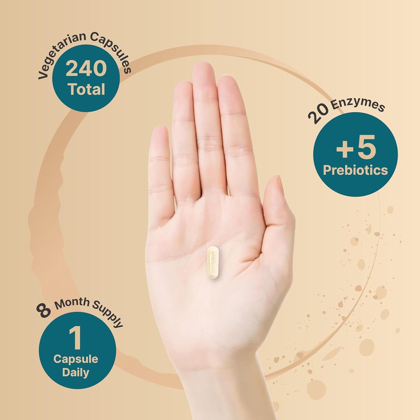 Digestive Enzymes with Probiotics and Prebiotics - 240 Veg Capsules for Gut Health - 20 Enzyme & 5 Prebiotic Pancreatic Complex - Non-GMO, Vegan - Espot.com.au