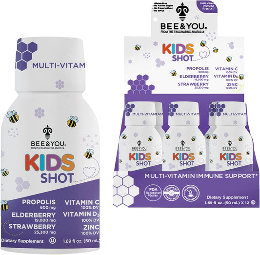 bee-you-kids-immune-support-supplement-with-propolis-vitamin-c-elderberry-raw-honey---antioxidant-rich---12-pack-169-fl-oz---great-taste---natural-alternative-to-gummies-1
