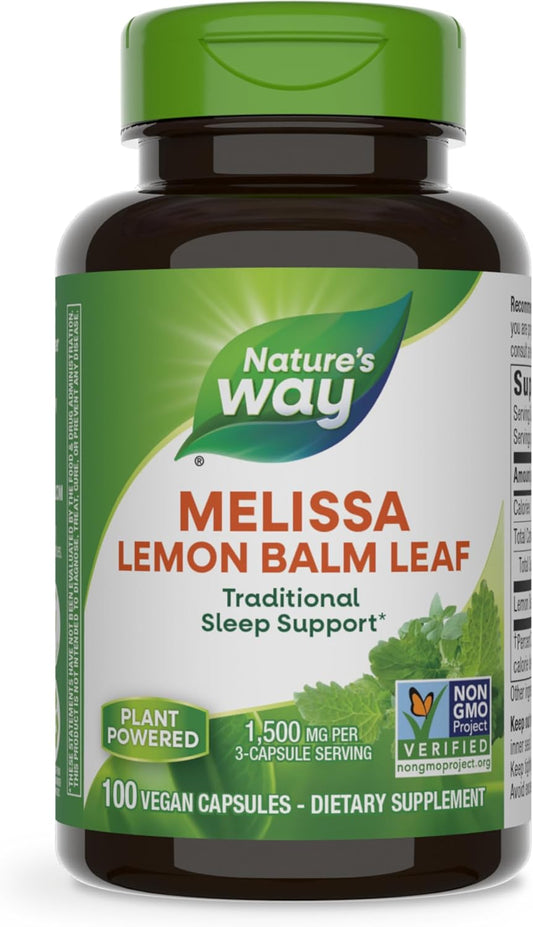 Melissa Lemon Balm Leaf Capsules for Sleep Support - 1,500mg per Serving - Non-GMO, Vegan - 100 Capsules - Espot.com.au