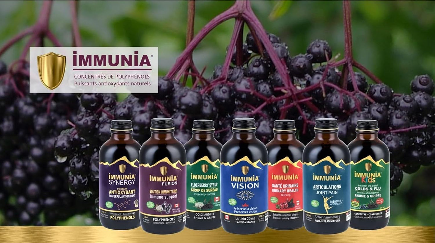 Immunia Fusion - Immune Support Formula with Elderberries, Elderflowers, and Blue Fruits - Antioxidant-Rich Concentrated Blend (1-Pack) - Espot.com.au