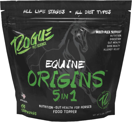 5-in-1-horse-supplement-with-omega-3-fish-oil-for-gut-ulcer-joint-allergy-skin-coat-health---pelleted-equine-food-topper-from-rogue-pet-science-5-lbs-1