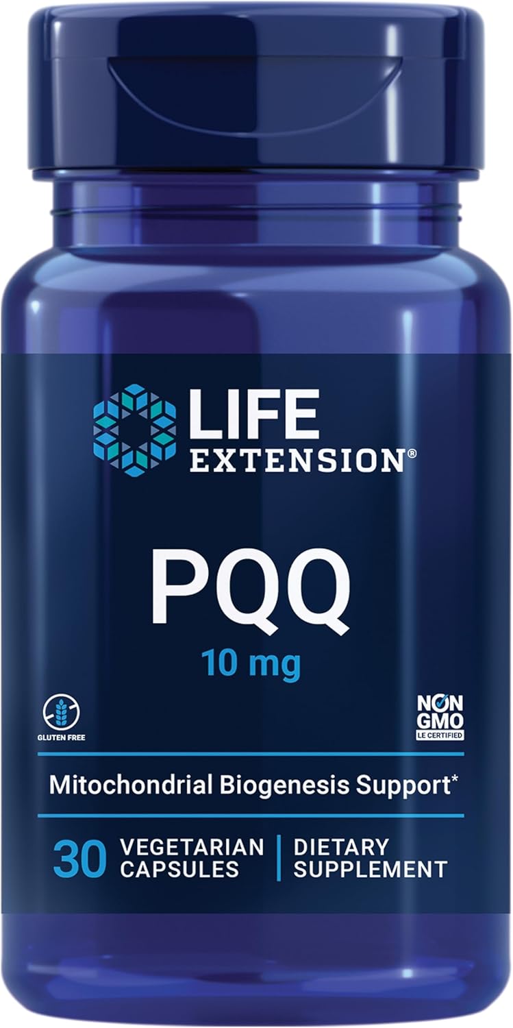 PQQ Capsules 10mg for New Mitochondria Growth, ATP Energy Support - Gluten-Free, Non-GMO, Vegetarian - 30 Capsules - Espot.com.au