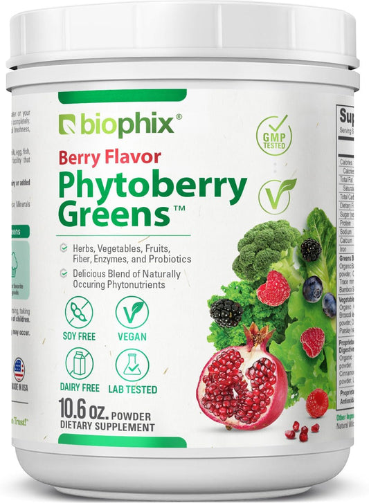 biophix-phytoberry-greens-superfood-powder-106-oz---berry-flavored-nutrition-drink-with-greens-fruits-vegetables-fiber-and-probiotics-1
