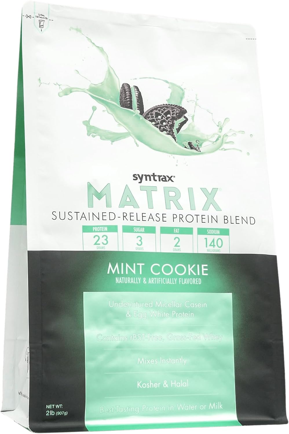 syntrax-nutrition-matrix-mint-cookie-protein-blend-with-real-cookie-pieces---2-lbs-sustained-release-formula-2